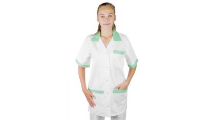 Dámská zdravotnická halena, dámská lékařská halena Ivana bílá + zelená kostka